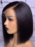 HD Lace High Yaki Short Bob Virgin Human Hair Lace Front Wig[ULWIGS73] - ULwigs
