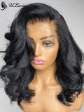 100% Virgin Human Hair Short Wave 360 Lace Frontal Wig Pre Plucked Hairline With Bleached ULWIGS304