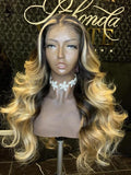 LUVME HAIR OMBRE BODY WAVE 360 LACE FRONTAL WIG HAIRVIVI 100% VIRGIN HUMAN HAIR ULWIGS WITH BLEACHED KNOTS