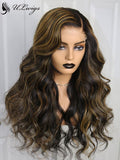 2020 New Highlight Color Wavy 100% Virgin Human Hair 360 Lace Frontal Wig ULWIGS140