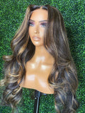 Glueless Undetectable Lace Highlight Wavy 360 Lace Wig With Single Knots ULWIGS302