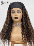 Highlight Brown Color Curly Virgin Hair Headband Wig ULWIGS162