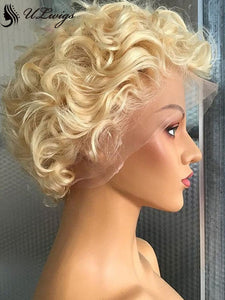 613 Color Deep Wave Short Pixie Cut Lace Front Wigs ULWIGS170