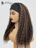 Highlight Brown Color Curly Virgin Hair Headband Wig ULWIGS162