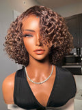 BROWN CURLY COMPACT 13X4 FRONTAL LACE WIG ULWIGS311