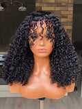 Best Virgin Hair Short Curly 360 Lace Wig With Bangs [ULWIGS32] - ULwigs