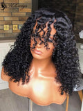 Best Virgin Hair Short Curly 360 Lace Wig With Bangs [ULWIGS32] - ULwigs