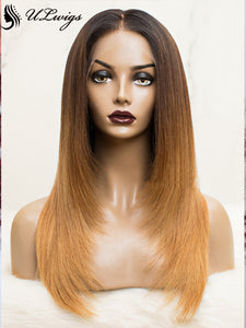 Brown to Blonde Ombre Layer Cut Lace Front Wigs ULWIGS181