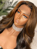 Fake Scalp Mix Brown Color Wavy Wig 13*6 Lace Front Wig With Baby Hair ULWIGS139