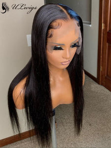 LUVME HAIR STRAIGHT HD LACE GLUELESS LACE FRONT WIG WITH BLEACHED KNOTS ULWIGS