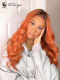 LUVME HAIR Glueless T1b Orange Ombre Color Body Wave 360 Lace Frontal Wig[ULWIGS79]