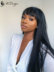 Glueless Long Straight Full Lace Wig With Bangs [ULWIGS05] - ULwigs