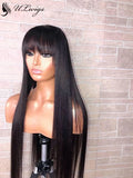 Glueless Long Straight Full Lace Wig With Bangs [ULWIGS05] - ULwigs