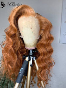 Glueless Luxy Hair Bleached Orange Color Soft 360 Lace Frontal Wig [ULWIGS35] - ULwigs