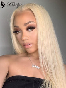 Glueless Straight #613 Blonde Color Human Hair Full Lace Wig [ULWIGS42] - ULwigs