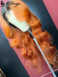 Glueless T1b Orange Ombre Color Body Wave 360 Lace Frontal Wig[ULWIGS79] - ULwigs