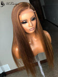 HD Lace Chocolate Brown Color Silky Straight 13*4 Lace Front Wig [ULWIGS67] - ULwigs