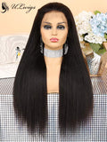 HD Lace Kinky Straight Bleached Single Knots 360 Lace Frontal Wig ULWIGS95 - ULwigs