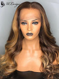 Highlight Blonde Color Wavy 13*6 Lace Front Wigs Brazilian Virgin Hair With Fake Scalp ULWIGS111 - ULwigs