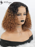 High Quality T1b/30 Ombre Color Short Bob Curly 360 Lace Frontal Wigs [ULWIGS26] - ULwigs