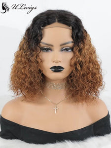 High Quality T1b/30 Ombre Color Short Bob Curly 360 Lace Frontal Wigs [ULWIGS26] - ULwigs