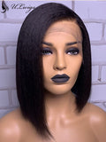 HD Lace High Yaki Short Bob Virgin Human Hair Lace Front Wig[ULWIGS73] - ULwigs