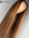 Highlight Color Straight Luxury Long Hair 360 Lace Wig With Single Knots [ULWIGS40] - ULwigs