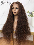 Long #4 Color Curly Bleached 360 Lace Frontal Wigs With HD Lace ULWIGS127