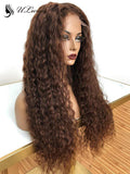 Long #4 Color Curly Bleached 360 Lace Frontal Wigs With HD Lace ULWIGS127