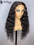 Middle Part Water Wave HD Lace 360 Lace Frontal Wig With Single Knots ULWIGS88 - ULwigs