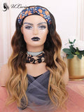 Ombre Brown Color Wavy Headband Wig With Black Root ULWIGS161