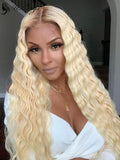 Ombre #613 Blonde Color Deep Wave 150% Density Lace Front Wig [ULWIGS68] - ULwigs