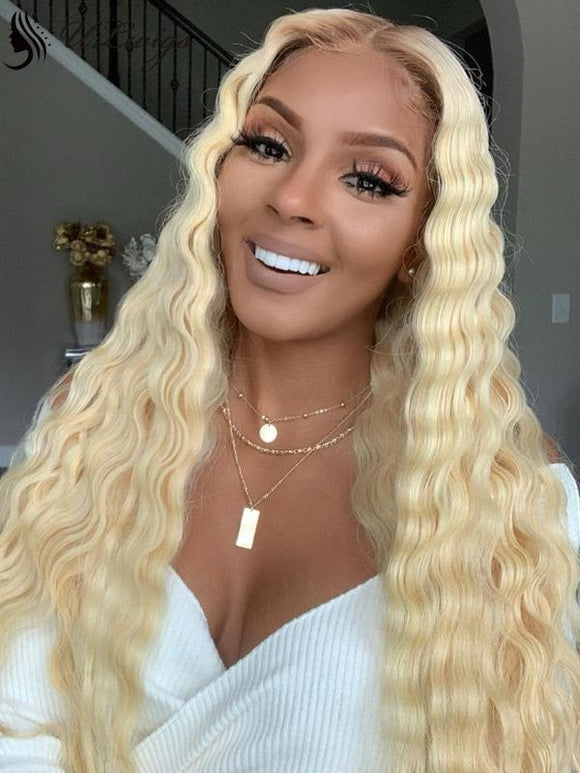 Ombre #613 Blonde Color Deep Wave 150% Density Lace Front Wig [ULWIGS68] - ULwigs