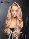 LUVME HAIR PINK COLOR BODY WAVE VIRGIN HAIR LACE FRONT WIG TRANSPARENT LACE WITH BLEACHED KNOTS ULWIGS118