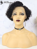 Pixie Cut Curly Wigs 180% Density Human Hair Wigs With Bleached Knots ULWIGS167