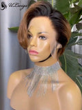 Pixie Cut Short Bob 150% Ombre Color Lace Front Wigs ULWIGS169