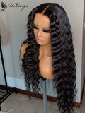 Fake Scalp Virgin Hair Deep Wave Lace Front Wig With Bleache Knots [ULWIGS21] - ULwigs