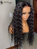 Fake Scalp Virgin Hair Deep Wave Lace Front Wig With Bleache Knots [ULWIGS21] - ULwigs