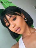 Short Cut Bob Wig With Bangs 13*4 Lace Front Wig [ULWIGS03] - ULwigs