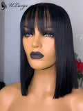 Short Cut Bob Wig With Bangs 13*4 Lace Front Wig [ULWIGS03] - ULwigs