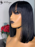 Short Cut Bob Wig With Bangs 13*4 Lace Front Wig [ULWIGS03] - ULwigs