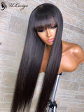 Straight 360 Lace Wig Brazilian Virgin Human Hair With Bangs [ULwigs02] - ULwigs