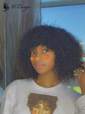 Summer Bob Curly Wig 360 Lace Wig With Bangs Bleached Knots ULWIGS135