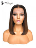 Summer Bob Lace Wig Brown Highlights 13*6 Lace Front Human Hair Wigs With Fake Scalp ULWIGS129