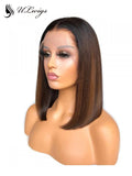 Summer Bob Lace Wig Brown Highlights 13*6 Lace Front Human Hair Wigs With Fake Scalp ULWIGS129