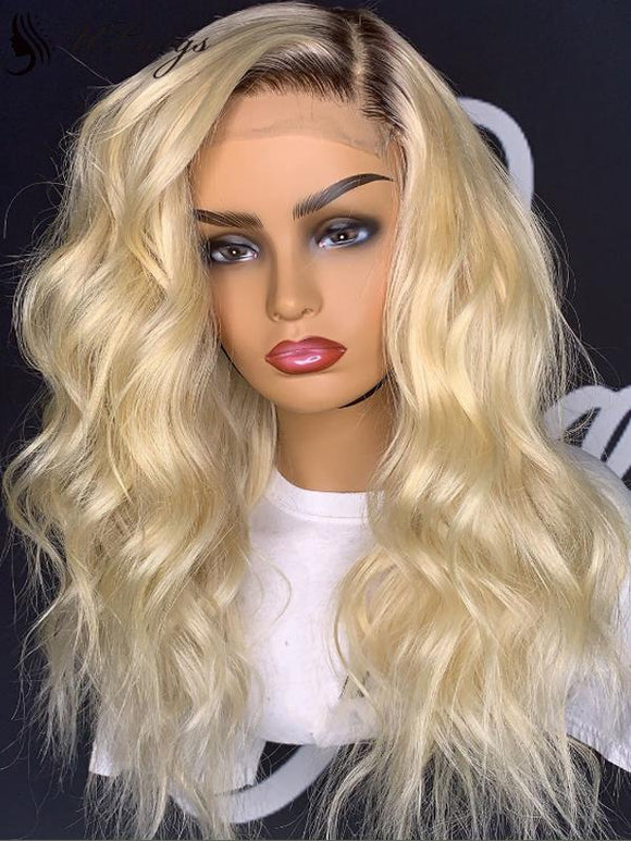 T1b/613 Blonde Color Body Wave Best Virgin Hair Lace Front Wig [ULWIGS72] - ULwigs