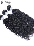 ULWIGS 3 BundlesPack Huamn Virgin Hair Weave Ocean Wave Natural Black Color