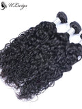 ULWIGS 3 BundlesPack Huamn Virgin Hair Weave Ocean Wave Natural Black Color