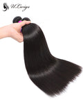 ULWIGS 3 Bundles/Pack Virgin Human Hair Extensions Straight Natural Black Color