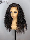 Undetectable Lace Curly Virgin Human Hair Black Color 360 Wig ULWIGS87 - ULwigs